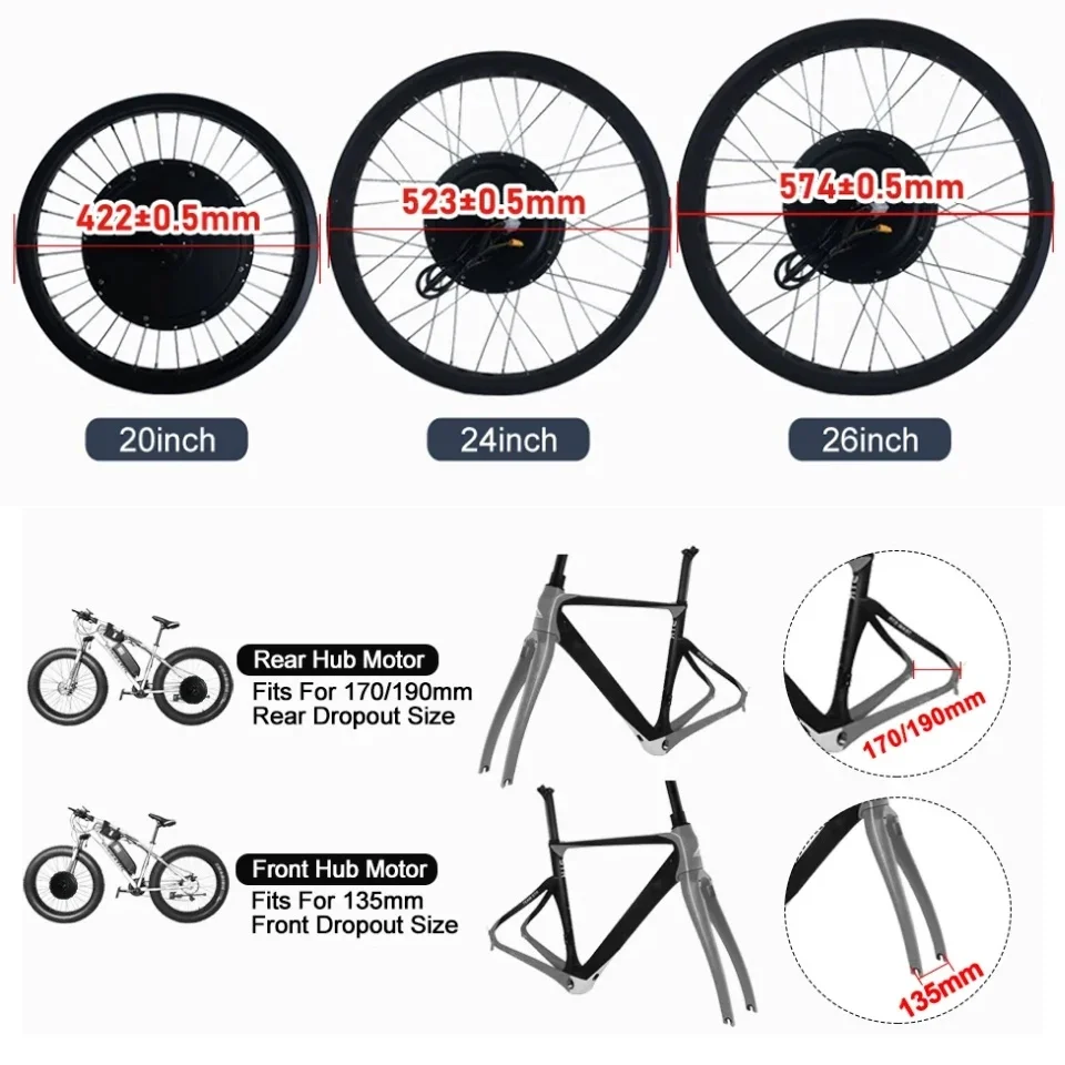 72V 3000W Ebike Snow Bike Conv - Ebike Conversion Kit 72V 3000W 评论和价格
